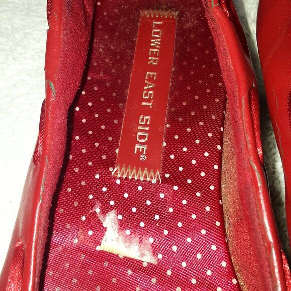 Size 8 Lower East Side Red Soft Vintage Ballet Flats - Picture 8 of 10